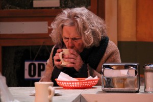 Louise F. Thornton as Lady Boyle in OpenStage Theatre’s production of Superior Donuts by Tracy Letts. Photo by Joe Hovorka